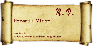 Morariu Vidor névjegykártya